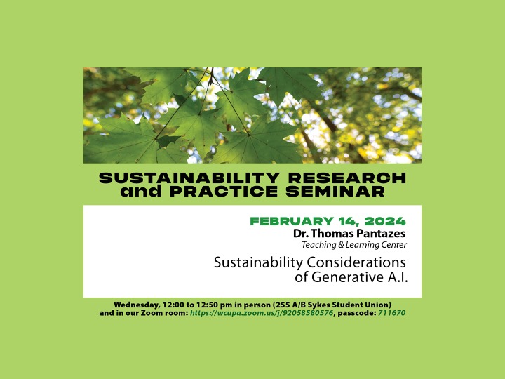 Sustainability Research and Practice Seminar title slide