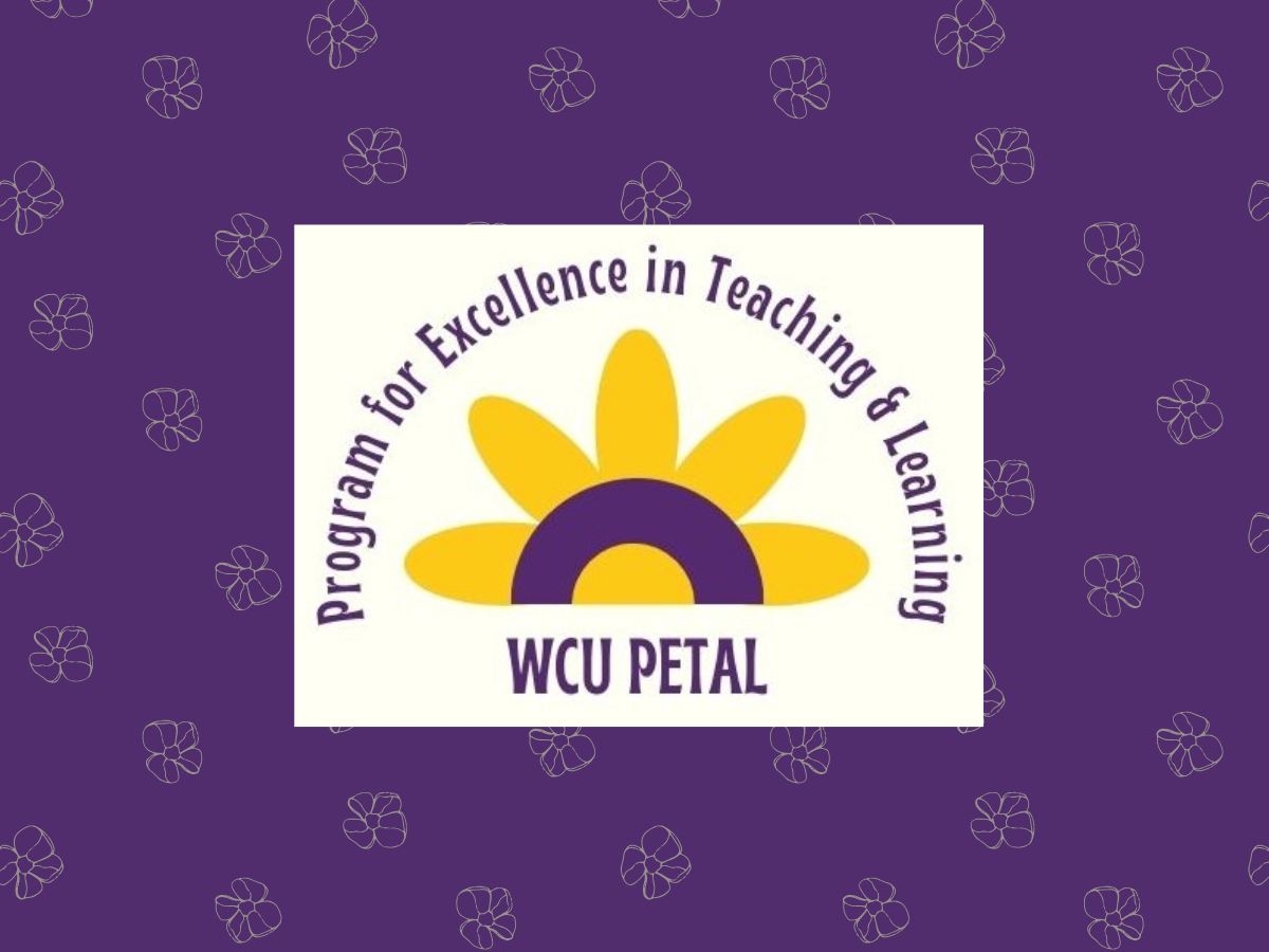 Program for Excellence in Teaching & Learning WCU PETAL surrounding a flower